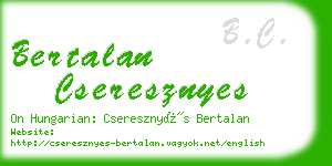 bertalan cseresznyes business card